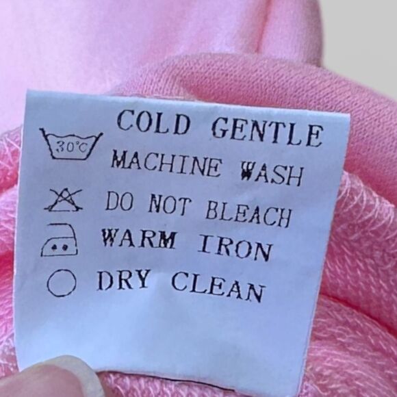 NWOT long sleeve crew neck pullover solid pink sweatshirt size M - Picture 8 of 8